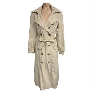 Rachel Zoe Beige Double-Breasted Trench Coat Size M